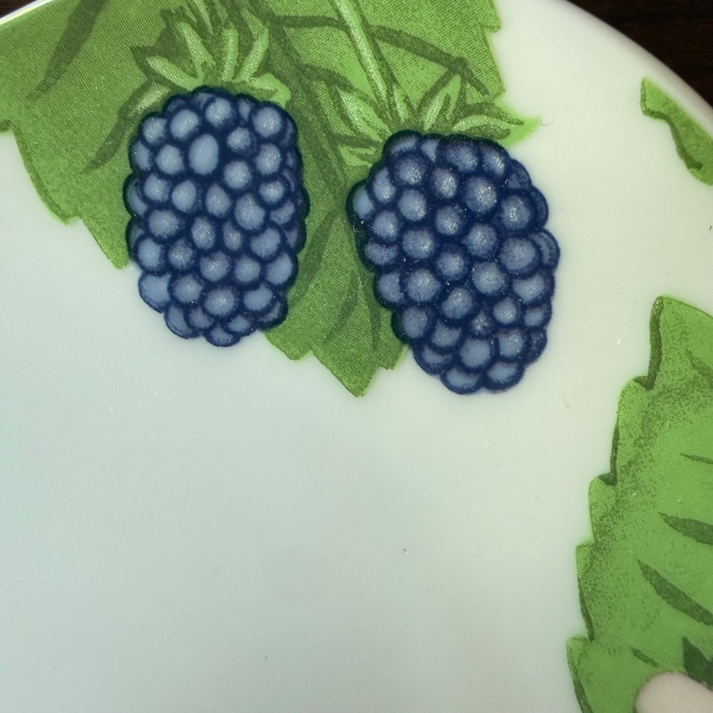 Vtg Williams Sonoma Berry Collection Heart Plates Set Raspberry Blueberry Japan - Picture 4 of 8